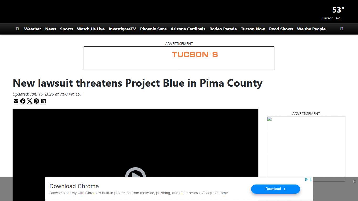 New lawsuit threatens Project Blue in Pima County